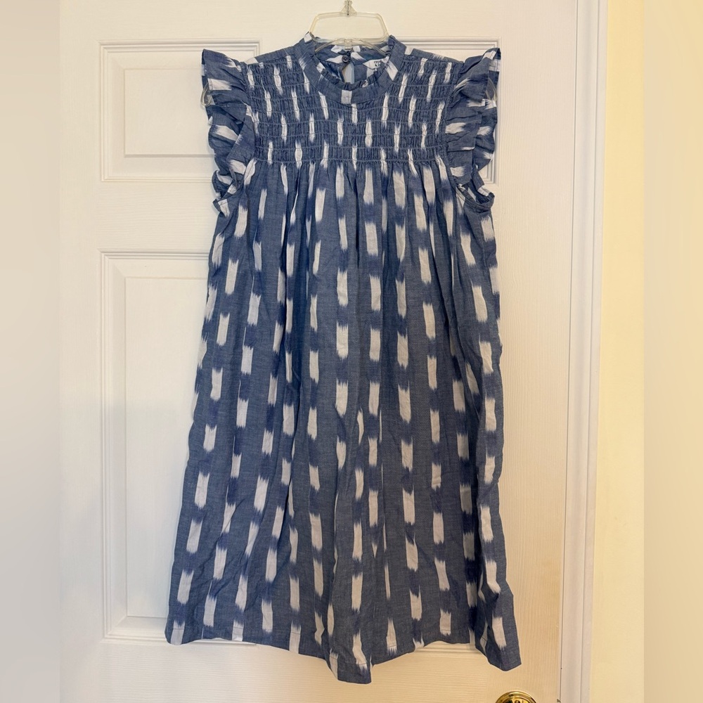 Blue and White Mini Dress